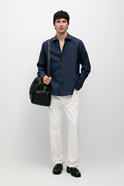 Massimo Dutti %100 keten regular fit gömlek