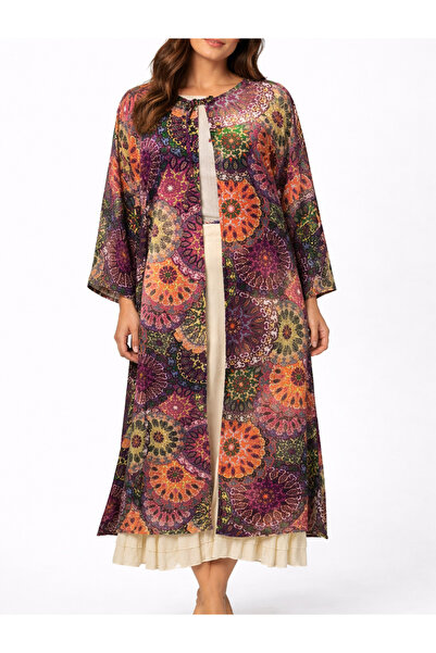 Yena Tekstil Black Gold Patterned Kimono