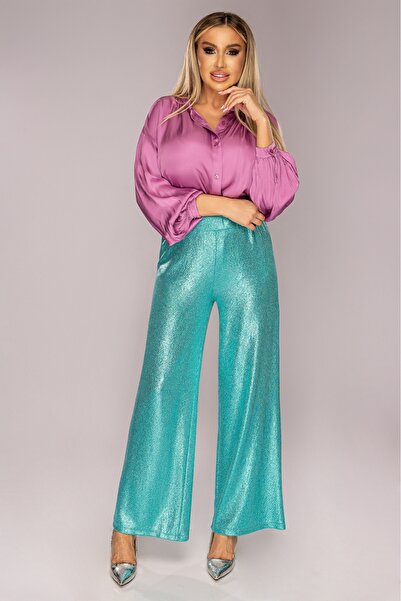 Atmosphere Fashion Blue lurex trousers,S-M-L