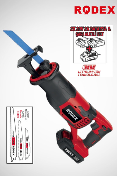 Rodex Çift Akülü Tilki Kuyruğu Testere 20V 2Ah