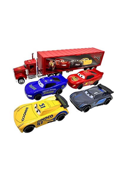 JPT Σετ Φορτηγού Μεταφοράς Αυτοκινήτων από Κράμα, 4 Αυτοκίνητα