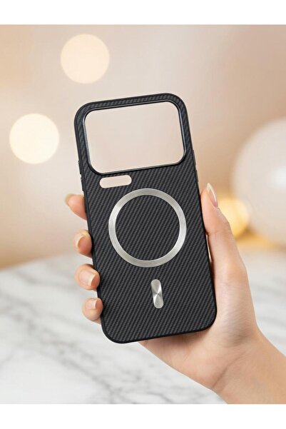 TECNOTREND Mi 17 Pro Max Uyumlu Telefon Kılıfı Karbon Fiber Dokulu Elektro Ka...