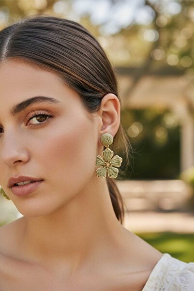 Aware Time أقراط زهرة القش الملونة