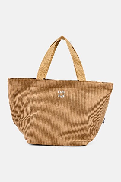 Muy Mucho Kids Girl Embroidered Lunch Bag, Dark Tan