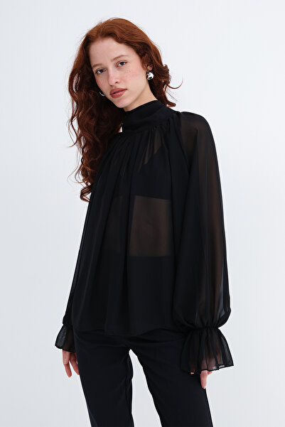 Addax Διαφανής μπλούζα με δέσιμο B0899