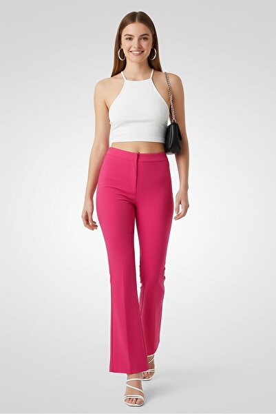 SANDRO Women Regular Fit Plain Flare Pants, Pink