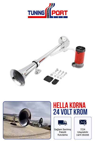 TuningPort 24V Metal Kompresörlü Marin Korna Seti Yüksek Desibel Havalı Korna