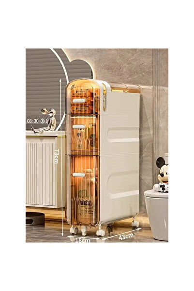 KEKE 3 Tier Bathroom Storage Cabinet and Drawer with Toilet Paper Holder
