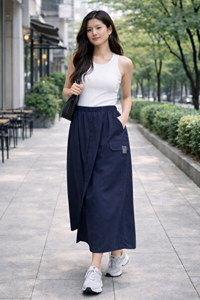 FUAT GÜRSEN Φούστα με τσέπες και ελαστική μέση