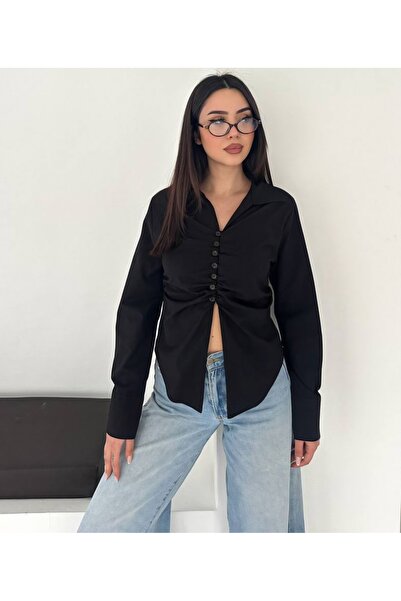 Noa&Noa Γυναικείο μακρυμάνικο πουκάμισο με κορδόνι μπροστά