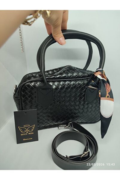 berismoda Women's Leather Daily Zigzag Design Bag 17X24