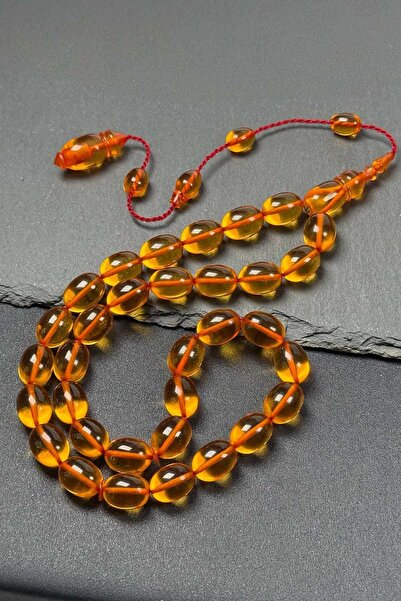 TESBİHKENTİ Inlaid Signature Special Craftsmanship Fire Amber Prayer Beads