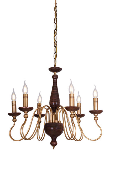 Avonni 1928-6E Eskitme Kaplama Modern Avize E14 Metal H: 90 cm, Ø: 60 cm