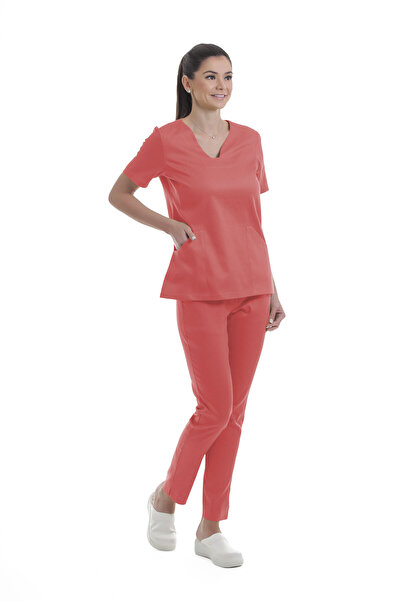 Carré Medical Uniforms Costum medical Carré Clinique roz coral
