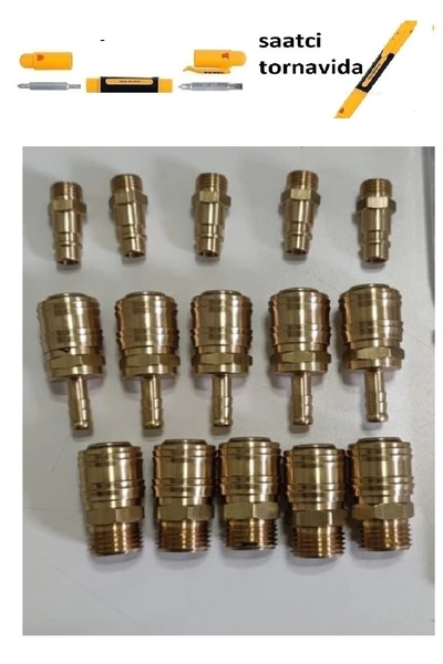 HAKTOR Kompresör Hava Uçları 1/2 Erkek ve Hava Jakı 8 mm Gövde Kompresörler I...