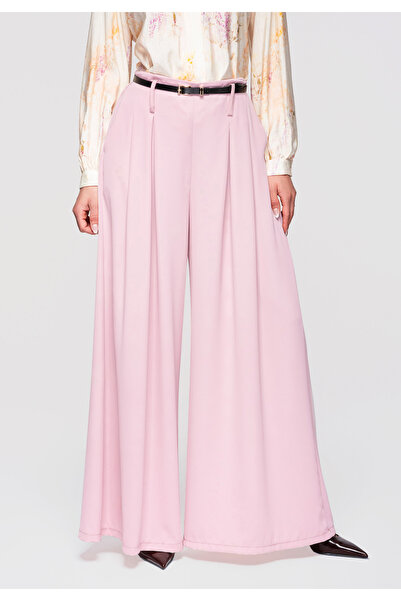 OMBRE Women's High Waist Wide Leg Pants OW-PACP-0100 Pink