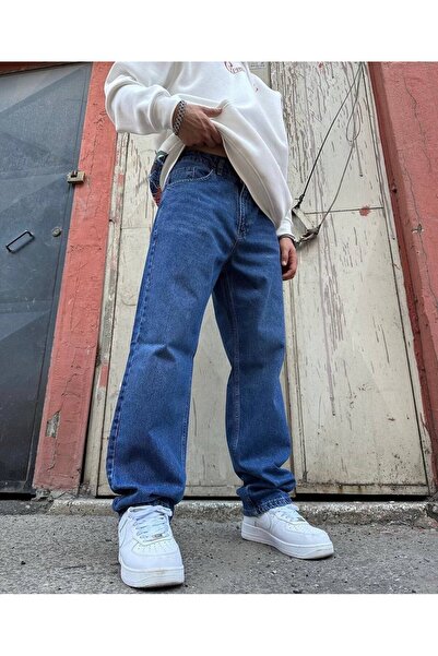 DIRECTIVE JEANS Men's Baggy Loose Fit Denim Trousers Jeans Blue Gray Tinted