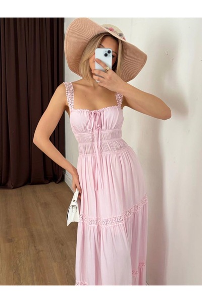 TOFAN TRİKO Linna Dress with Lace Details