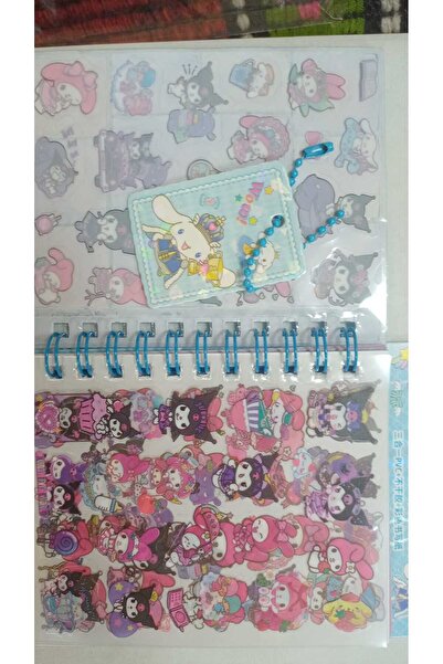 BADEAVM Çocuklar İçin Sulu Sticker Defteri-Mini Not Defteri-Kuromi Kavaii Sticker Defteri 11X9cm 1 ADET