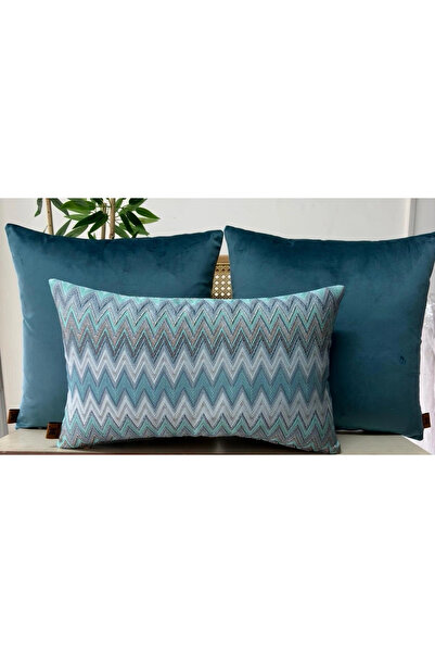 Elanora Home غطاء وسادة زخرفي، قماش منسوج عالي الجودة، طقم من 3 قطع