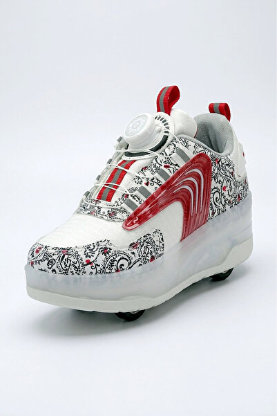 LETAO حذاء تزلج بعجلات للفتيات مزود بإضاءة LED هجينة و4 عجلات سهل الارتداء