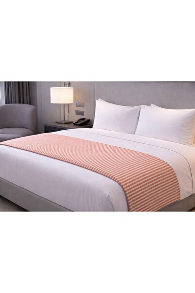 H Hotel Supplier White and Orange Herringbone Plaid Blanket – 240 × 240 cm, 1...