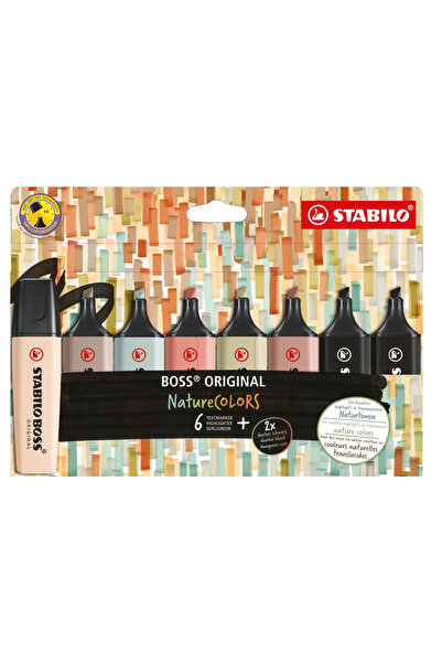 Stabilo BOSS Original NatureCOLORS 8'li Fosforlu Kalem Seti Çok Renkli
