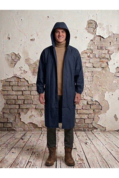 O.M.D Waterproof Fishing Raincoat, Pvc Raincoat, Hooded Navy Blue Raincoat