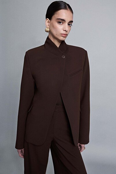 VATKALI Stand-Up Collar Buttoned Blazer Jacket