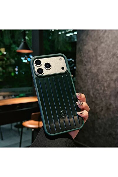HYPERSOFT iPhone 17 Pro (6.3 Inch) Compatible Striped Suitcase Patterned Alum...