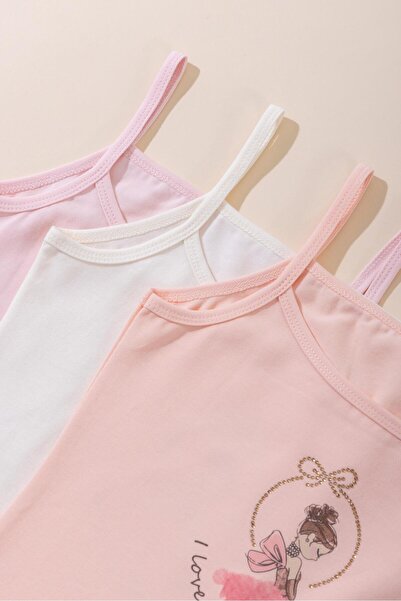 BAYKAR Girl's Cotton Thin Strap Colorful Printed Classic Undershirt 3-Pack 47...