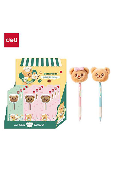 Deli Butter Bear Gel Pen Oynar Başlıklı Jel Mürekkepli Kalem