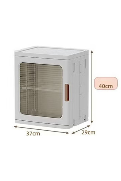 KEKE Single Layer Clear Folding Storage Boxes with Wheels