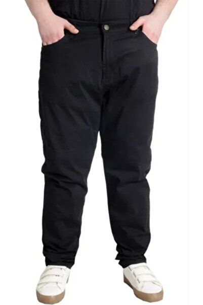 cusseli Ανδρικό παντελόνι μεγάλου μεγέθους Λινό Milano Classic 20902 Μαύρο