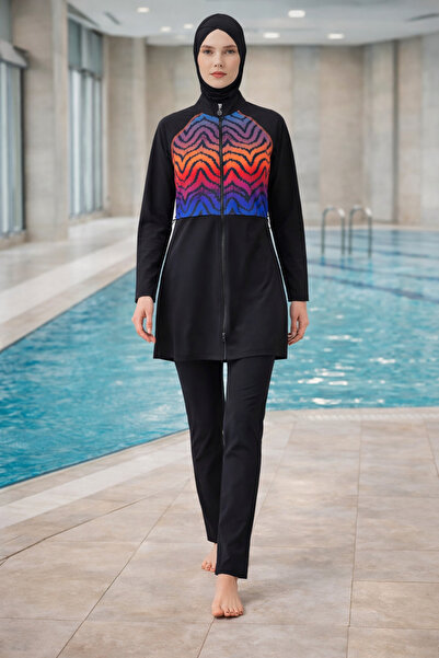 YUYİ Adasea Quick Drying Sports Lycra Swimwear Fabric Front Zippered Women's ...