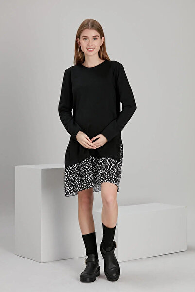 LİYACA Combed Cotton Chiffon Maternity Tunic Dress