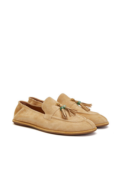 Dıvarese Bej Kadın Süet Loafer