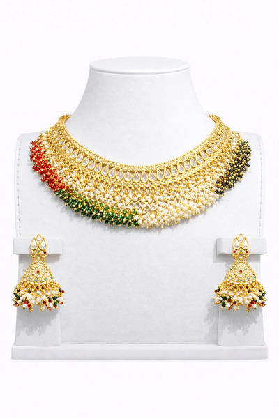 Generic Traditional Bridal Necklace Set Gold Color Wedding Jewelry with Match...