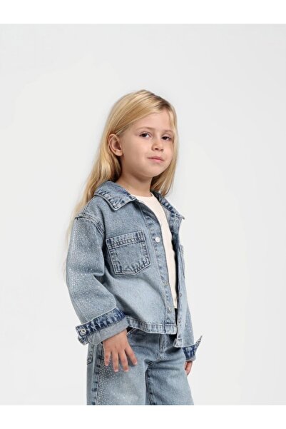 Escabel Denim Shirt with Spliced Stone Detail on the Sleeves