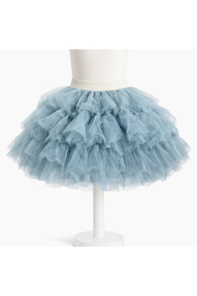 Lika تنورة توتو بقصة غير متماثلة للفتيات باللون الأخضر البترولي