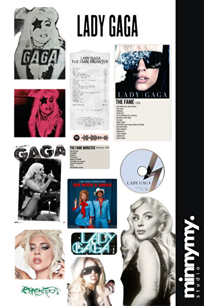 Minnymy Lady Gaga Collection Sticker, Çıkartma, Ajanda, Günlük, Planlayıcı, B...