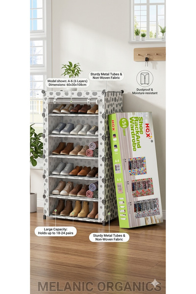 HCX Multi-Layer Closet and Shoe Rack - 4, 5, or 6 Tiers for Optimal Organization