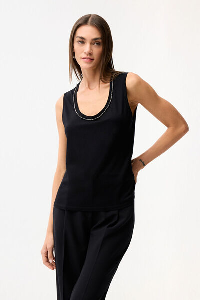 Love My Body Yakası Taşlı Atlet