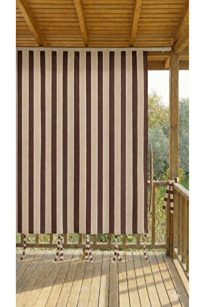 SHY TEKSTİL KAHVERENGİ-KREM Kornişli Su Geçirmez Rüzgâr Dayanımlı Pilesiz Bal...