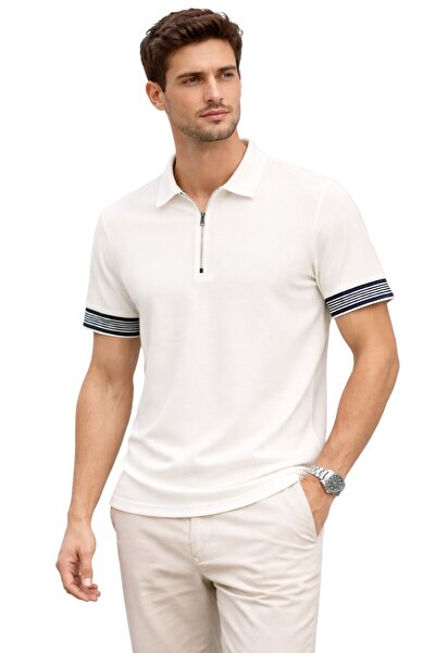 Cazador 44715 Ανδρικό μπλουζάκι με λαιμόκοψη πόλο, εκρού χρώματος