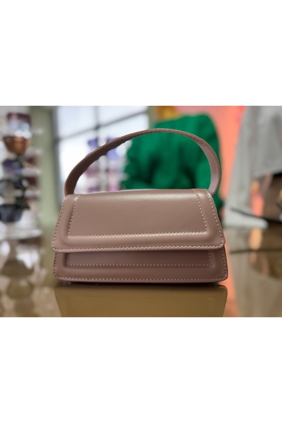 ÇANTA Kadın Nude Baget Kol Çantası - Modern Minimalist Seri Omuz Çantası