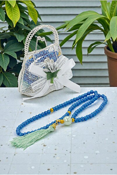 ihvan online Mevlüt Gift Set with Silver Mini Bag and Pearl Prayer Beads - Na...