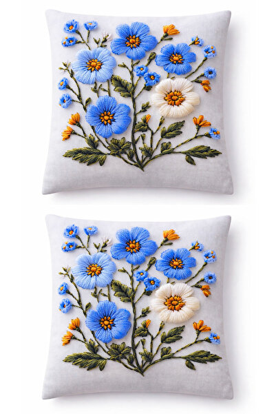 Bumedo غطاء وسادة مزخرف بنقشة زهور مقاس 42x42 سم |   سحاب إغلاق مطبوع رقميًا ...