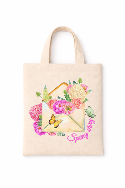 FANA Book Bag Colorful Slogan Printed Mini Canvas Tote Bag