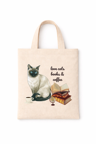 FANA Book Bag Colorful Slogan Printed Mini Canvas Tote Bag